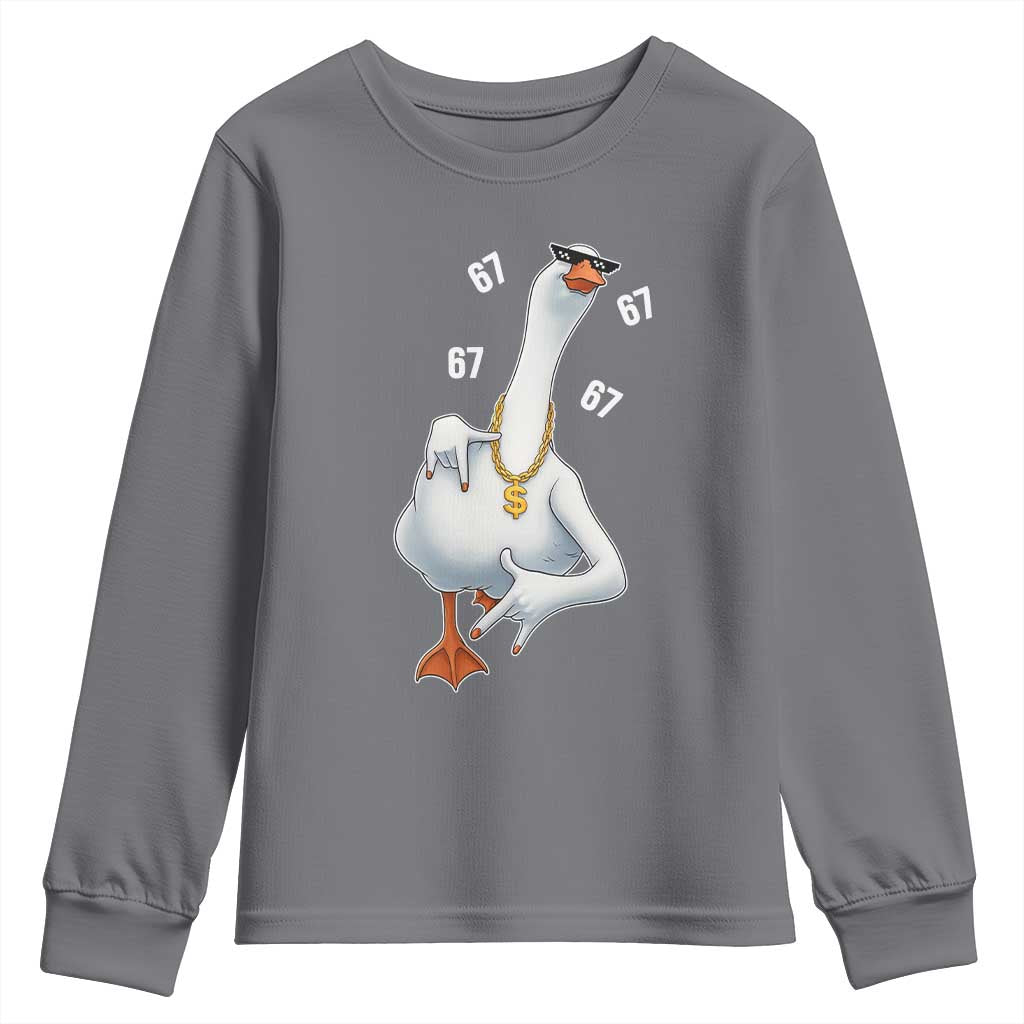 Funny 67 Cool Silly Goose Hip Hop Gangster Youth Sweatshirt TS11 Charcoal Print Your Wear