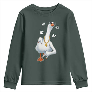 Funny 67 Cool Silly Goose Hip Hop Gangster Youth Sweatshirt TS11 Dark Forest Green Print Your Wear