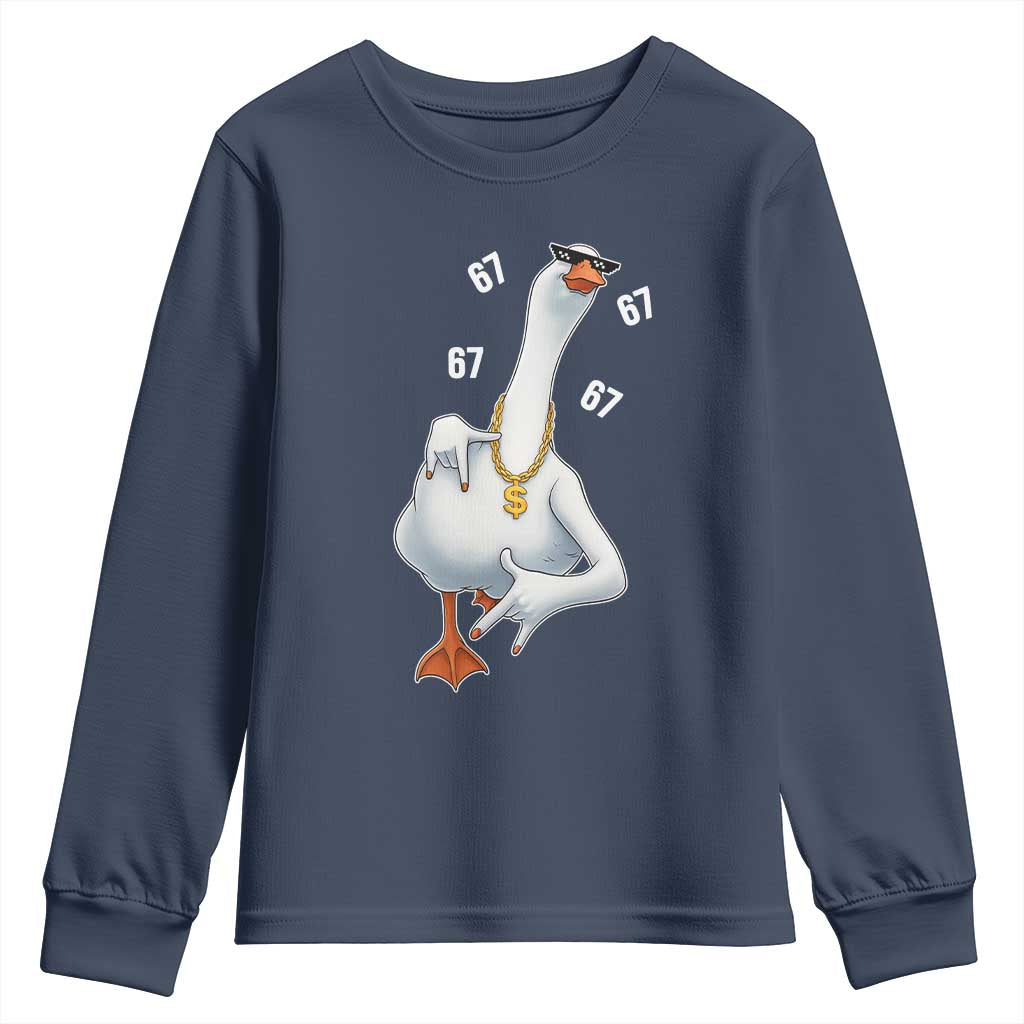 Funny 67 Cool Silly Goose Hip Hop Gangster Youth Sweatshirt TS11 Navy Print Your Wear