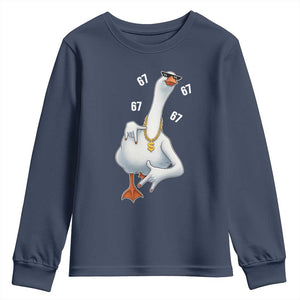 Funny 67 Cool Silly Goose Hip Hop Gangster Youth Sweatshirt TS11 Navy Print Your Wear