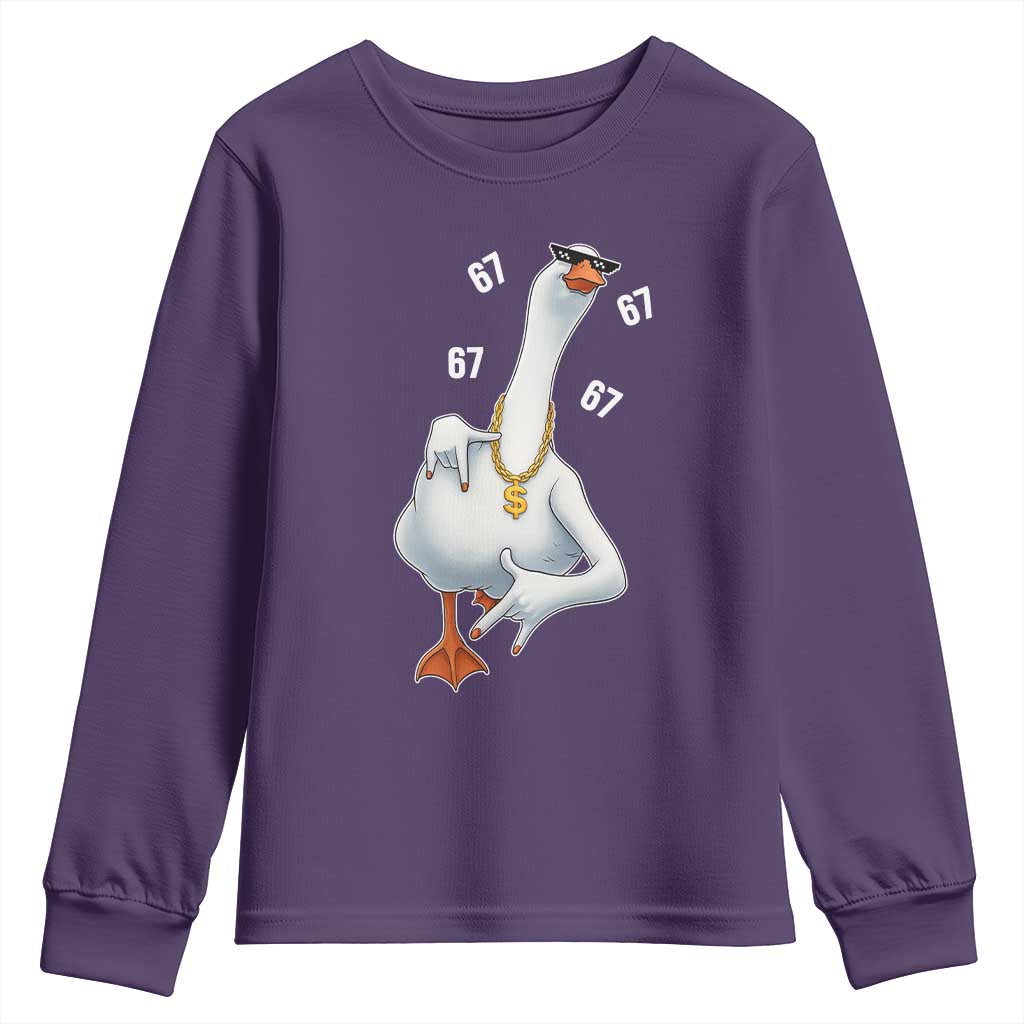 Funny 67 Cool Silly Goose Hip Hop Gangster Youth Sweatshirt TS11 Purple Print Your Wear