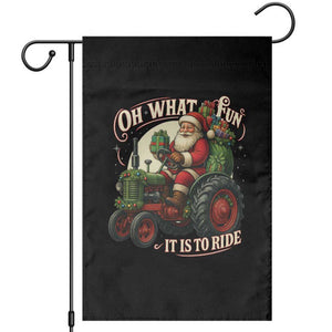 Funny Christmas Farmer Garden Flag Oh What Fun It Is To Ride Santa Farm Tractor TS11 Black Print Your Wear