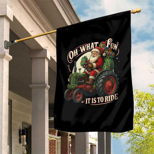 Funny Christmas Farmer Garden Flag Oh What Fun It Is To Ride Santa Farm Tractor TS11 Print Your Wear
