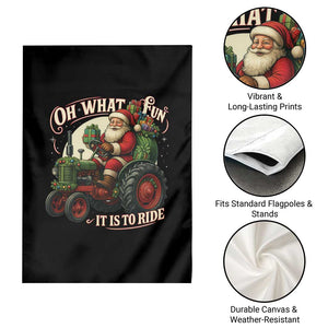 Funny Christmas Farmer Garden Flag Oh What Fun It Is To Ride Santa Farm Tractor TS11 Print Your Wear