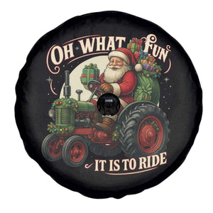 Funny Christmas Farmer Spare Tire Cover Oh What Fun It Is To Ride Santa Farm Tractor TS11 Print Your Wear