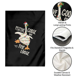 Funny Goose Christmas Garden Flag Festive Goose On The Loose Xmas Lights TS11 Print Your Wear
