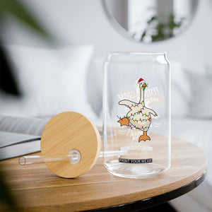 Funny Goose Christmas Glass Can Festive Goose On The Loose Xmas Lights TS11 Print Your Wear