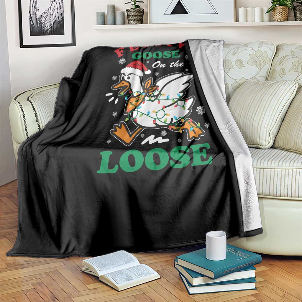 Funny Goose Christmas Throw Blanket Festive Goose On The Loose Xmas Holiday TS11 Print Your Wear