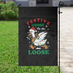 Funny Goose Christmas Garden Flag Festive Goose On The Loose Xmas Holiday TS11 Print Your Wear