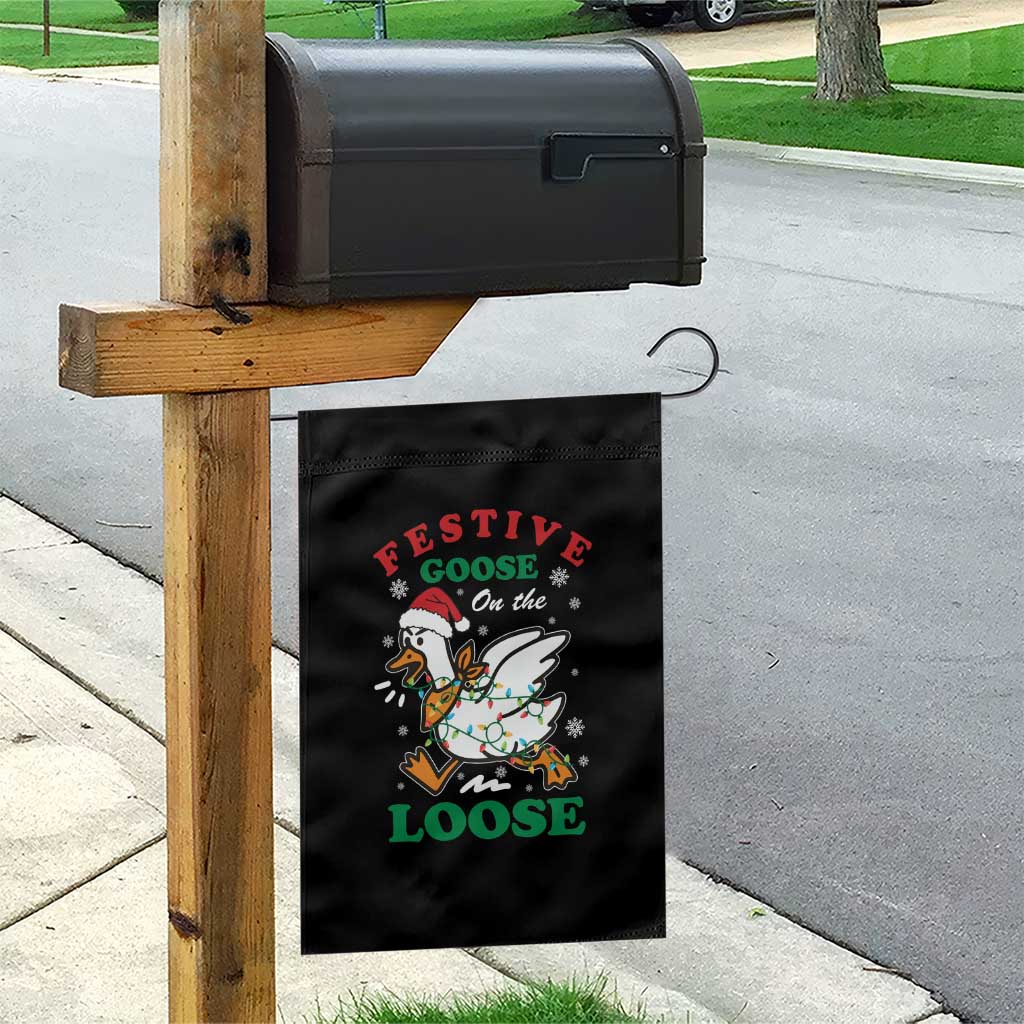 Funny Goose Christmas Garden Flag Festive Goose On The Loose Xmas Holiday TS11 Print Your Wear