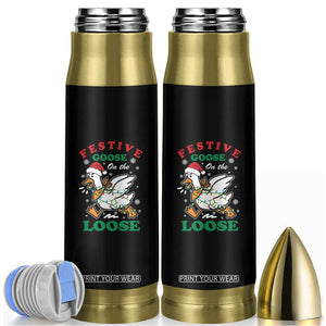 Funny Goose Christmas Bullet Tumbler Festive Goose On The Loose Xmas Holiday TS11 Black Print Your Wear