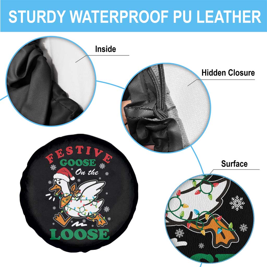 Funny Goose Christmas Spare Tire Cover Festive Goose On The Loose Xmas Holiday TS11 Print Your Wear