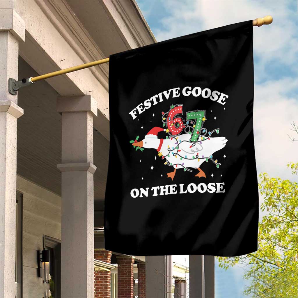 Funny Goose 67 Christmas Garden Flag Festive Goose On The Loose Six Seven Meme TS11 Print Your Wear