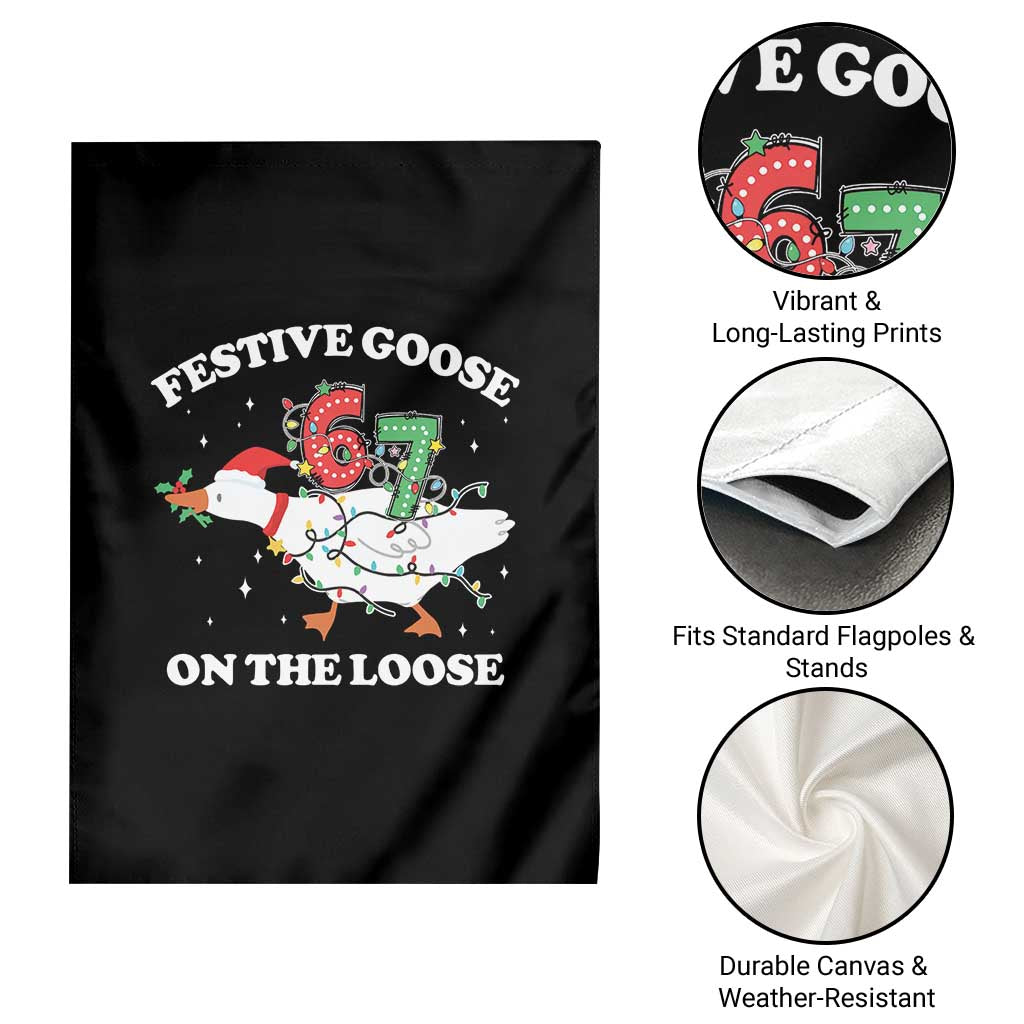 Funny Goose 67 Christmas Garden Flag Festive Goose On The Loose Six Seven Meme TS11 Print Your Wear