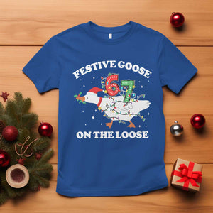 Funny Goose 67 Christmas T Shirt Festive Goose On The Loose Six Seven Meme TS11 Royal Blue Print Your Wear