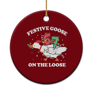 Funny Goose 67 Christmas Ceramic Ornament Festive Goose On The Loose Six Seven Meme TS11 1pc Red Print Your Wear