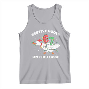 Funny Goose 67 Christmas Tank Top Festive Goose On The Loose Six Seven Meme TS11 Athletic Heather Print Your Wear