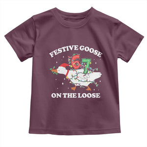 Funny Goose 67 Christmas Toddler T Shirt Festive Goose On The Loose Six Seven Meme TS11 Maroon Print Your Wear
