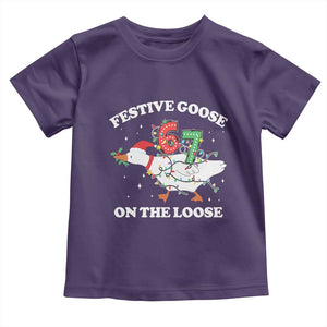 Funny Goose 67 Christmas Toddler T Shirt Festive Goose On The Loose Six Seven Meme TS11 Purple Print Your Wear