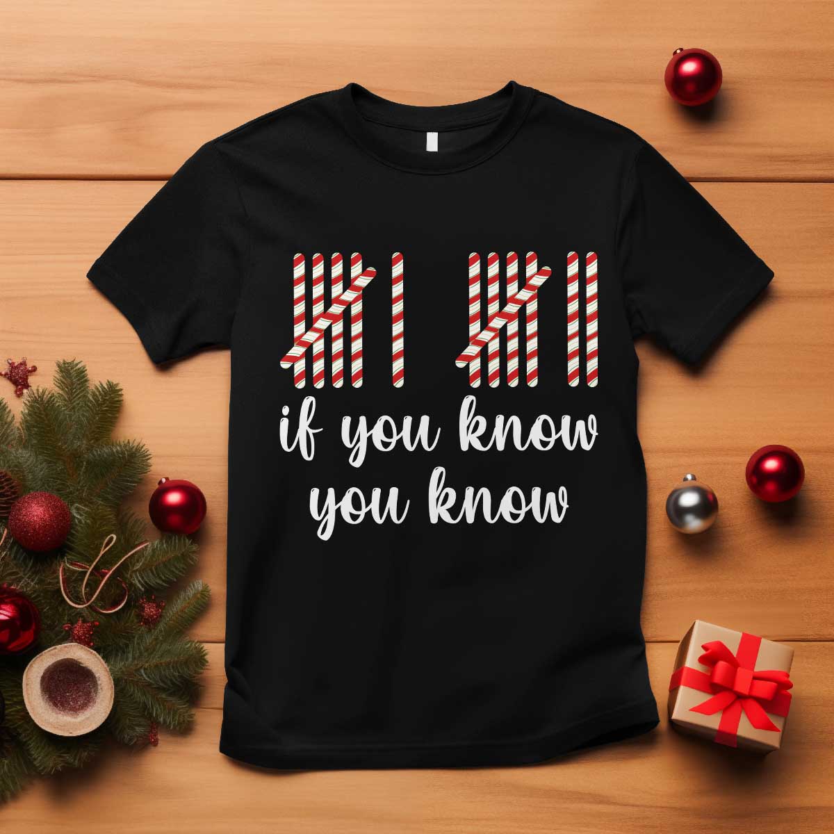 Funny 67 Christmas T Shirt If You Know You Know Six Seven Meme Canday Cane TS11 Black Print Your Wear