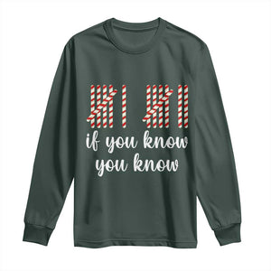 Funny 67 Christmas Long Sleeve Shirt If You Know You Know Six Seven Meme Canday Cane TS11 Dark Forest Green Print Your Wear