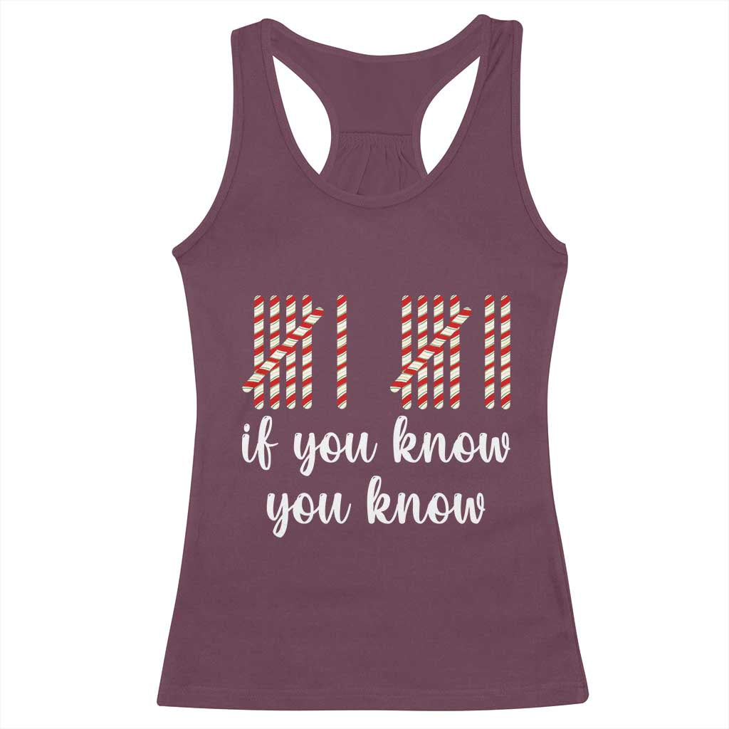 Funny 67 Christmas Racerback Tank Top If You Know You Know Six Seven Meme Canday Cane TS11 Maroon Print Your Wear