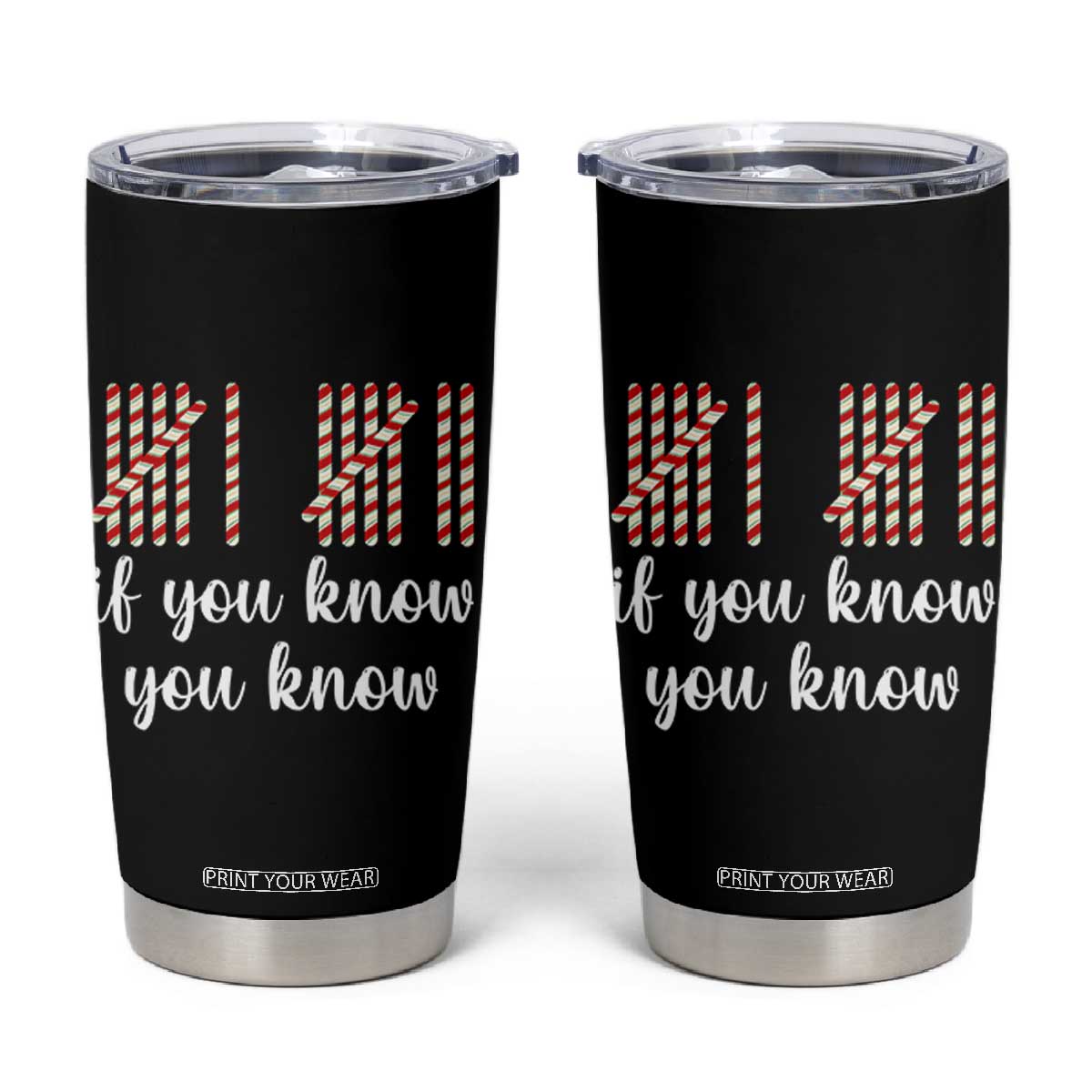 Funny 67 Christmas Tumbler Cup If You Know You Know Six Seven Meme Canday Cane TS11 Black Print Your Wear