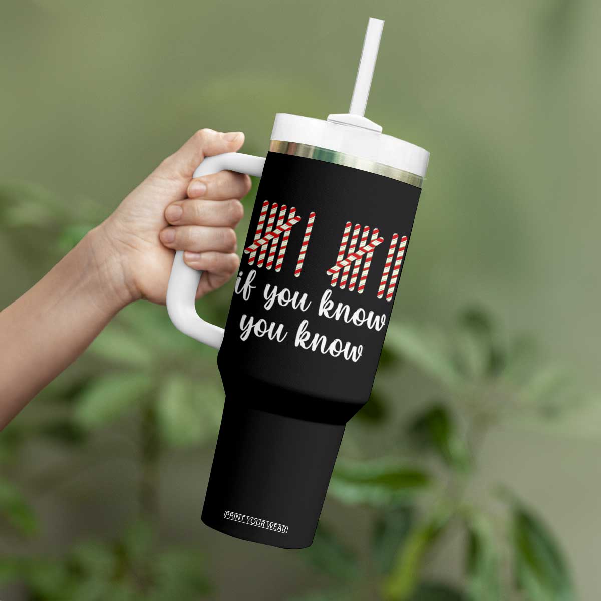 Funny 67 Christmas Tumbler With Handle If You Know You Know Six Seven Meme Canday Cane TS11 Print Your Wear