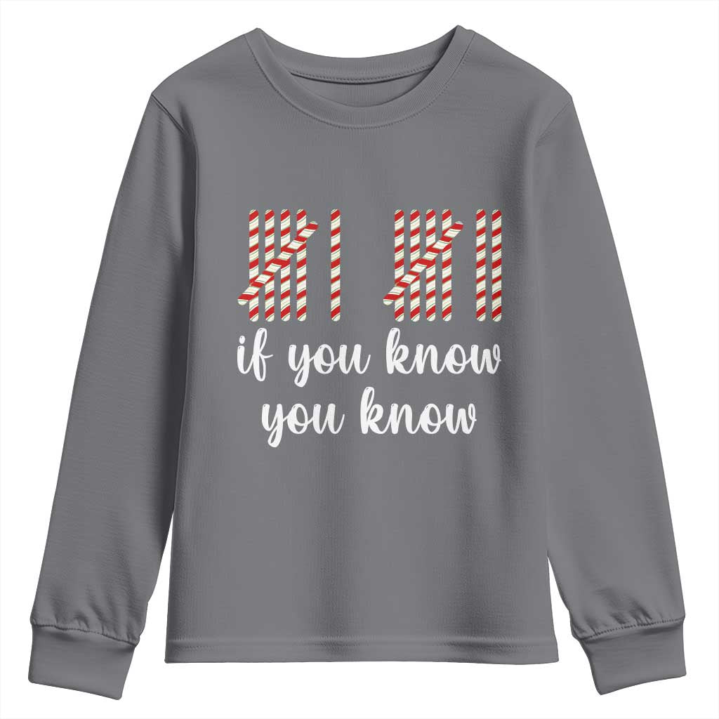 Funny 67 Christmas Youth Sweatshirt If You Know You Know Six Seven Meme Canday Cane TS11 Charcoal Print Your Wear