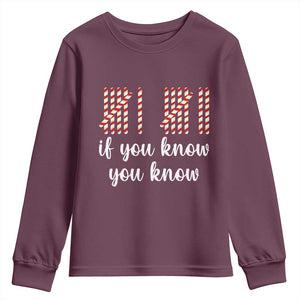 Funny 67 Christmas Youth Sweatshirt If You Know You Know Six Seven Meme Canday Cane TS11 Maroon Print Your Wear