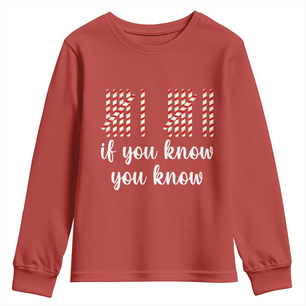 Funny 67 Christmas Youth Sweatshirt If You Know You Know Six Seven Meme Canday Cane TS11 Red Print Your Wear