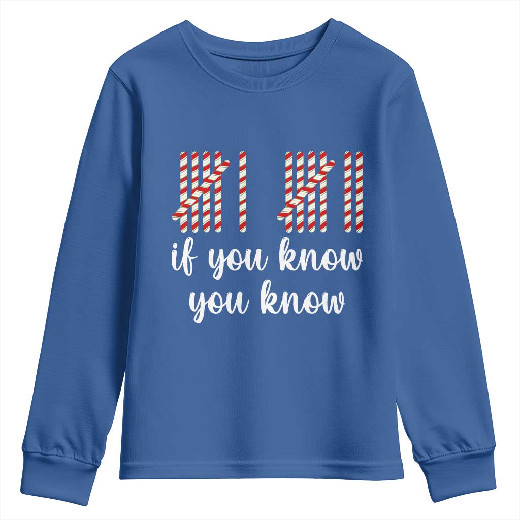 Funny 67 Christmas Youth Sweatshirt If You Know You Know Six Seven Meme Canday Cane TS11 Royal Blue Print Your Wear