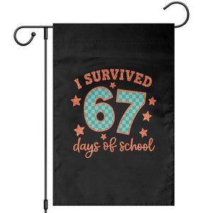 I Survived 67 Days Of School Garden Flag Six Seven Meme Student Teacher Faux Glitter TS11 Black Print Your Wear