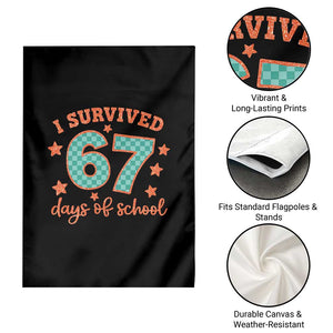 I Survived 67 Days Of School Garden Flag Six Seven Meme Student Teacher Faux Glitter TS11 Print Your Wear
