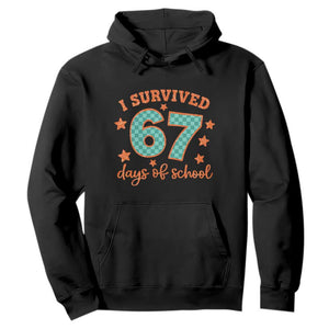 I Survived 67 Days Of School Hoodie Six Seven Meme Student Teacher Faux Glitter TS11 Black Print Your Wear