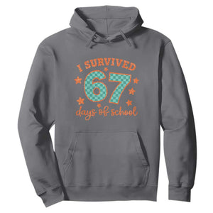I Survived 67 Days Of School Hoodie Six Seven Meme Student Teacher Faux Glitter TS11 Charcoal Print Your Wear