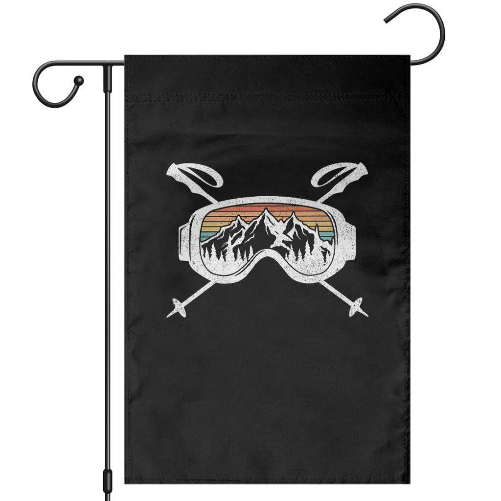 Ski Goggles Mountain Snow Skiing Retro Winter Vacation Garden Flag TS11 Black Print Your Wear