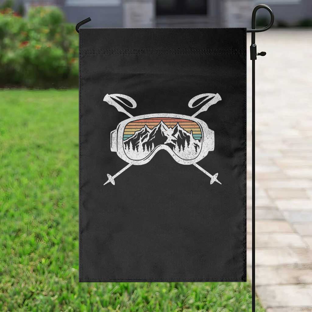 Ski Goggles Mountain Snow Skiing Retro Winter Vacation Garden Flag TS11 Print Your Wear