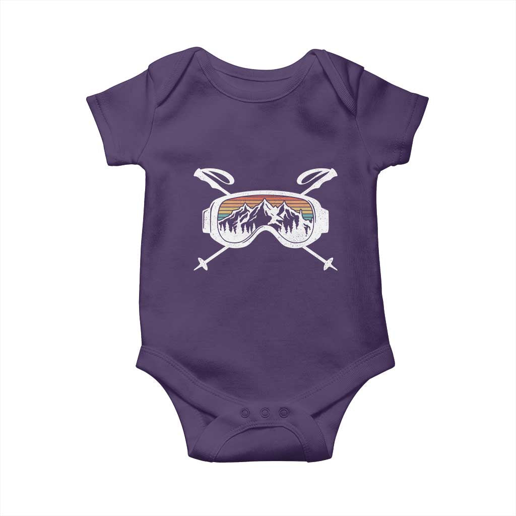 Ski Goggles Mountain Snow Skiing Retro Winter Vacation Baby Onesie TS11 Purple Print Your Wear
