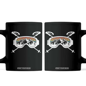 Ski Goggles Mountain Snow Skiing Retro Winter Vacation Coffee Mug TS11 Black Print Your Wear