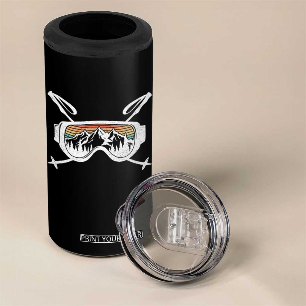 Ski Goggles Mountain Snow Skiing Retro Winter Vacation 4 in 1 Can Cooler Tumbler TS11 Print Your Wear