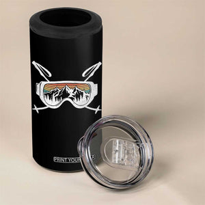 Ski Goggles Mountain Snow Skiing Retro Winter Vacation 4 in 1 Can Cooler Tumbler TS11 Print Your Wear