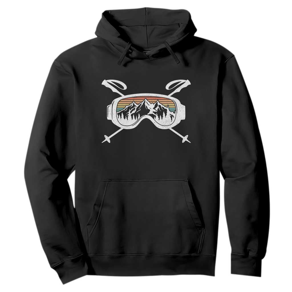 Ski Goggles Mountain Snow Skiing Retro Winter Vacation Hoodie TS11 Black Print Your Wear