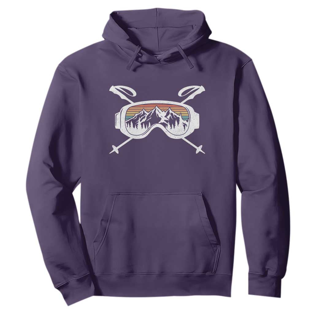 Ski Goggles Mountain Snow Skiing Retro Winter Vacation Hoodie - Print Your Wear