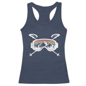 Ski Goggles Mountain Snow Skiing Retro Winter Vacation Racerback Tank Top TS11 Navy Print Your Wear