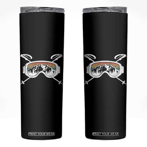 Ski Goggles Mountain Snow Skiing Retro Winter Vacation Skinny Tumbler TS11 Black Print Your Wear