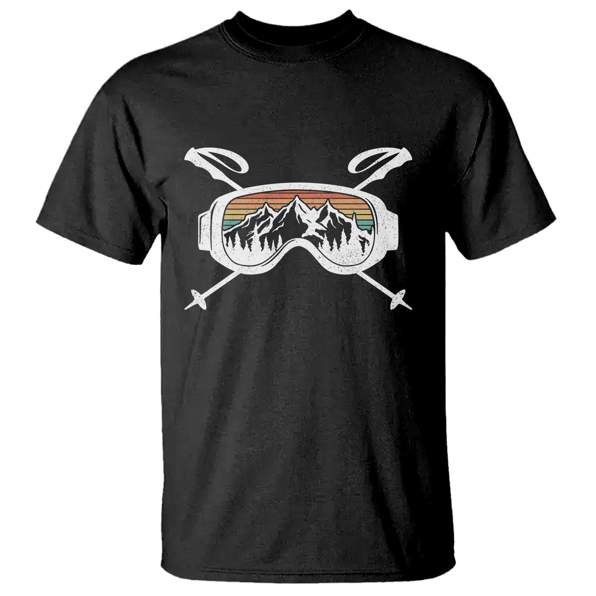 Ski Goggles Mountain Snow Skiing Retro Winter Vacation T Shirt TS11 Black Print Your Wear