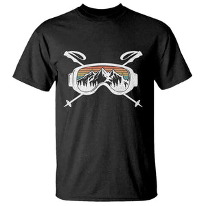Ski Goggles Mountain Snow Skiing Retro Winter Vacation T Shirt TS11 Black Print Your Wear