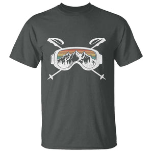 Ski Goggles Mountain Snow Skiing Retro Winter Vacation T Shirt TS11 Dark Heather Print Your Wear