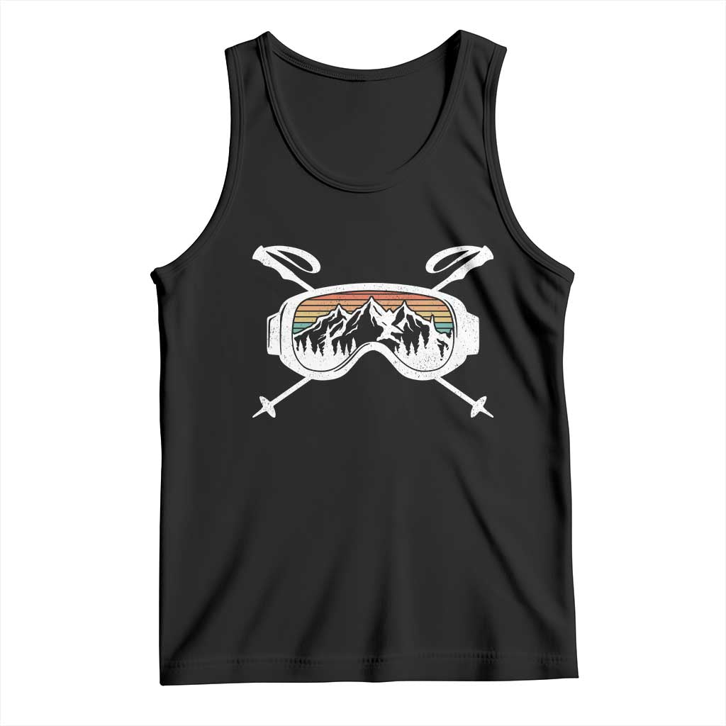 Ski Goggles Mountain Snow Skiing Retro Winter Vacation Tank Top TS11 Black Print Your Wear